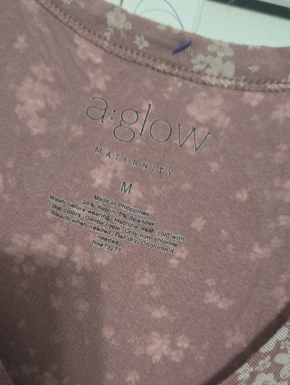 a:glow Dusty Rose Maternity Floral Maxi Dress with Button Detail